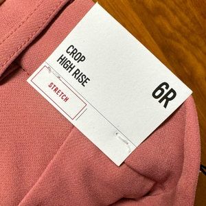 Express Crop High Raise Stretch Pants Pink 6R NWT